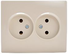 Розетка без заземления Lezard Karina 1-м. 2 мод. кремовый картинка